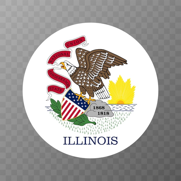 Illinois state flag Vector illustration