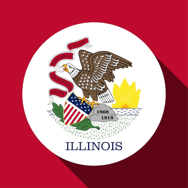 Premium Vector Illinois state flag Vector illustration