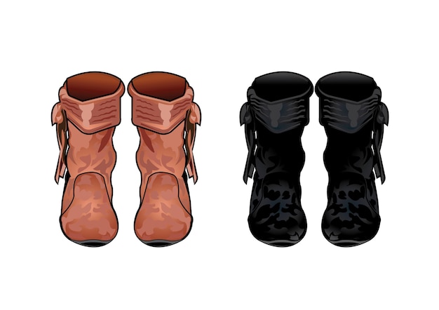 Illuatration of girls boots