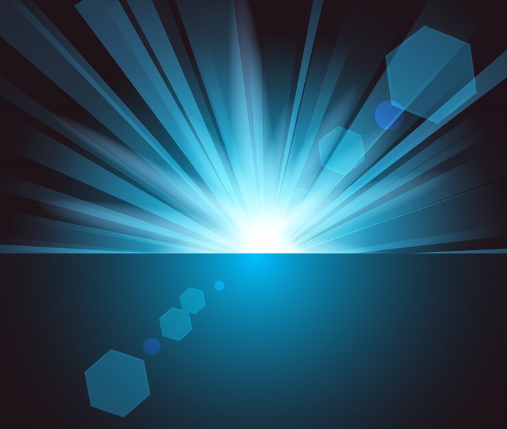 Vector illuminated blue light in darkness 