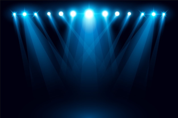 Illuminated Stage light spotlight scene vector illustration