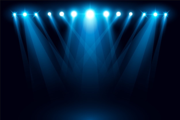 Illuminated stage light spotlight scene vector illustration