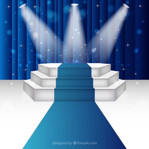 Illuminated stage podium