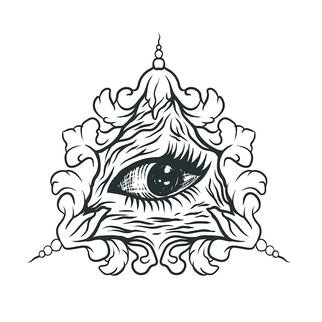 Illuminati black and white logo