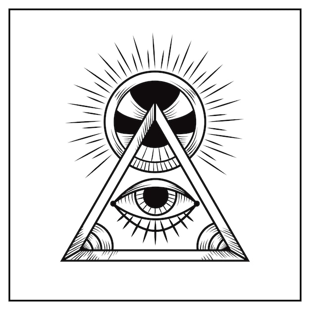 Vector illuminati symbol set