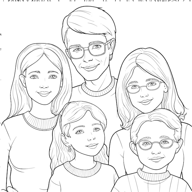 Иллюстрация для окрашивания семейства страниц книг