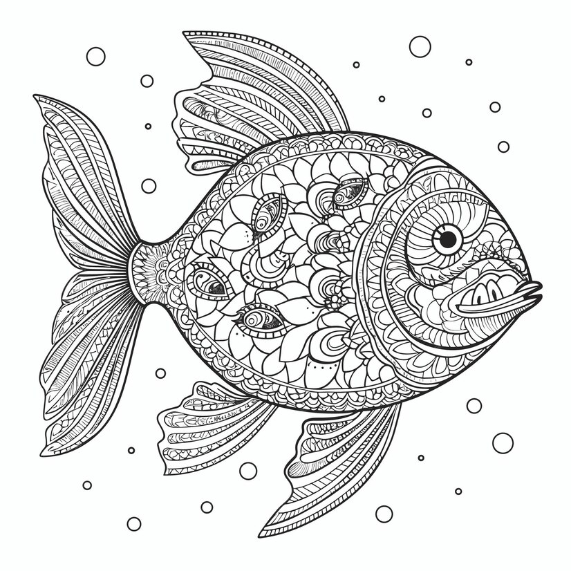 Premium Vector | Illustartion coloring book page fish