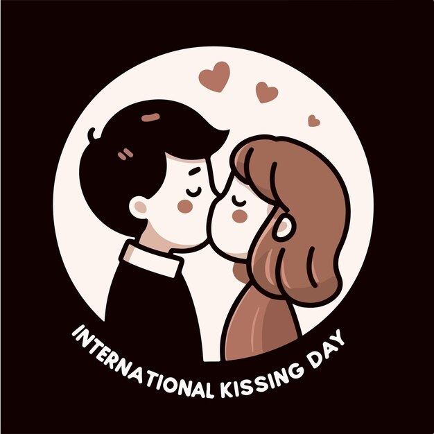 Vector illustrasi international kissing day