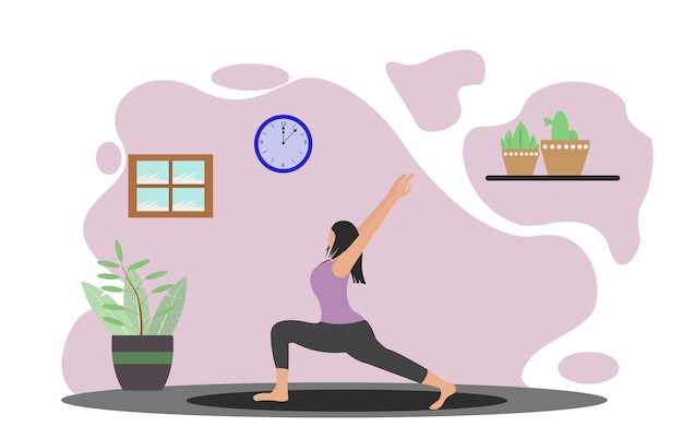 Illustrasi vector Concept For Yoga Woman