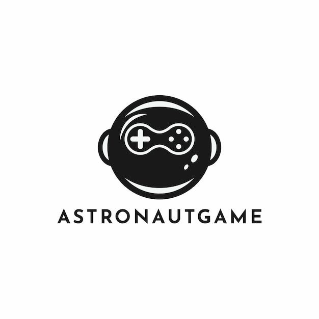 Illustrasi logo vettoriale design del logo di gioco dell'astronauta