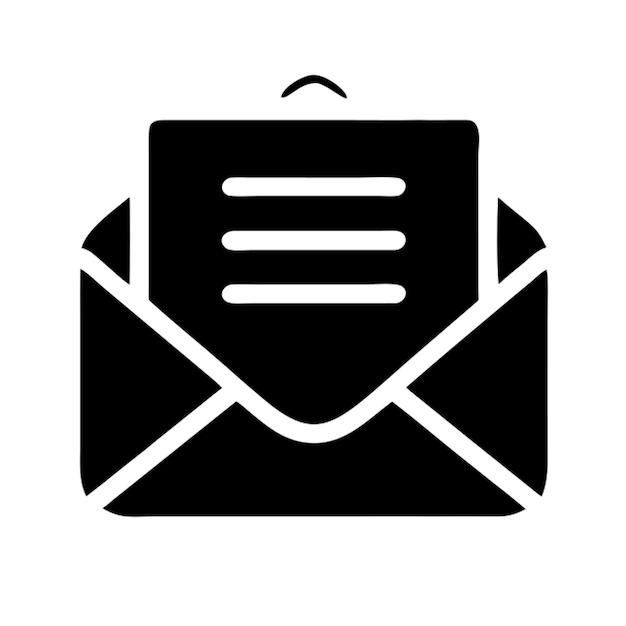 illustrate a glyphstyle icon of a letter envelope pictogram