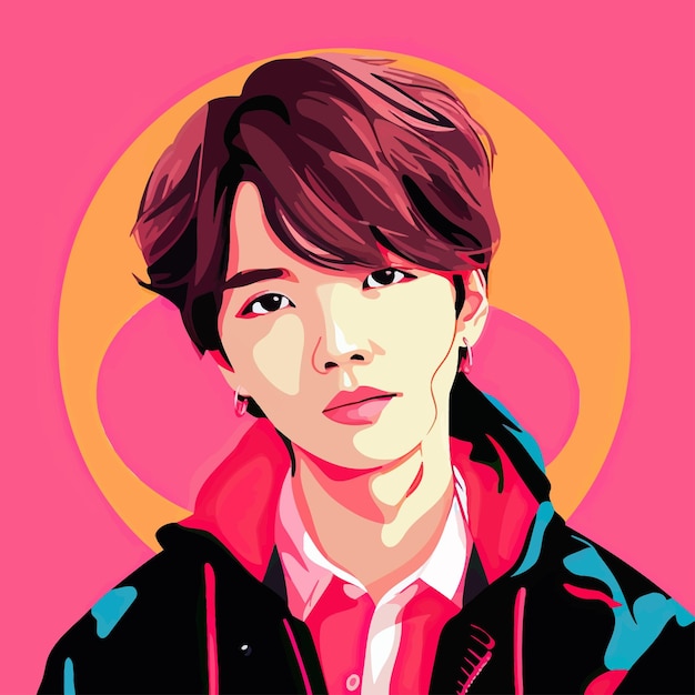 illustrate of jhope BTS rapper vector