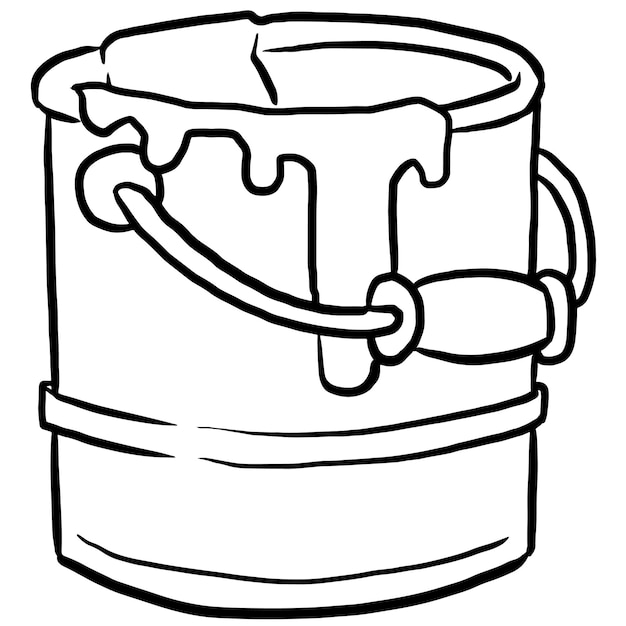 Vector illustrate vector bucket cartoon doodle ontwerp kunst