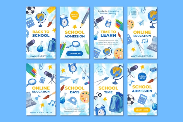 illustrated back to school instagram stories