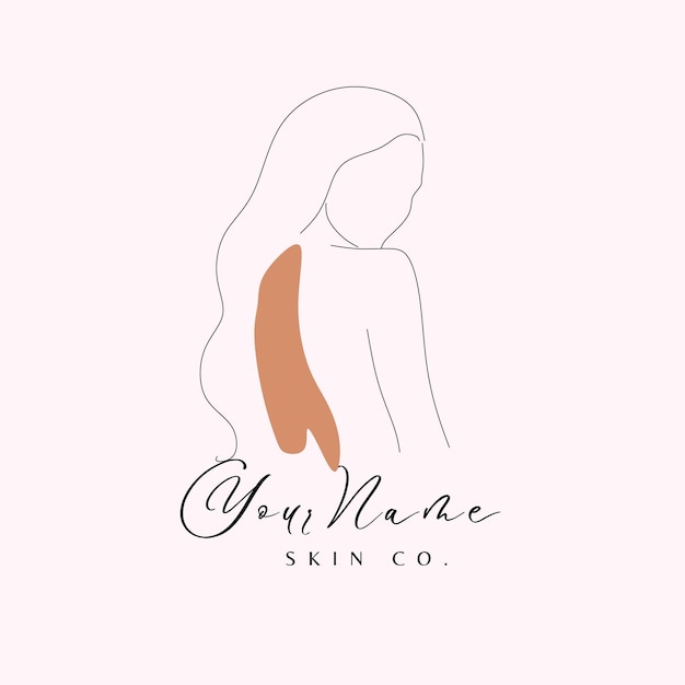 Illustrated Beauty Skin Cosmetics Logo Template