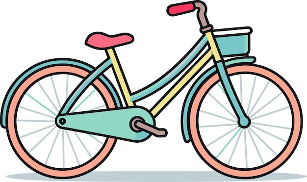 Illustrated Bike Brake Mechanism Bicycle Frame Blueprint Diagram Vector Graphic