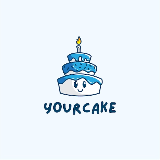 Illustrated Birthday Cake Logo Template