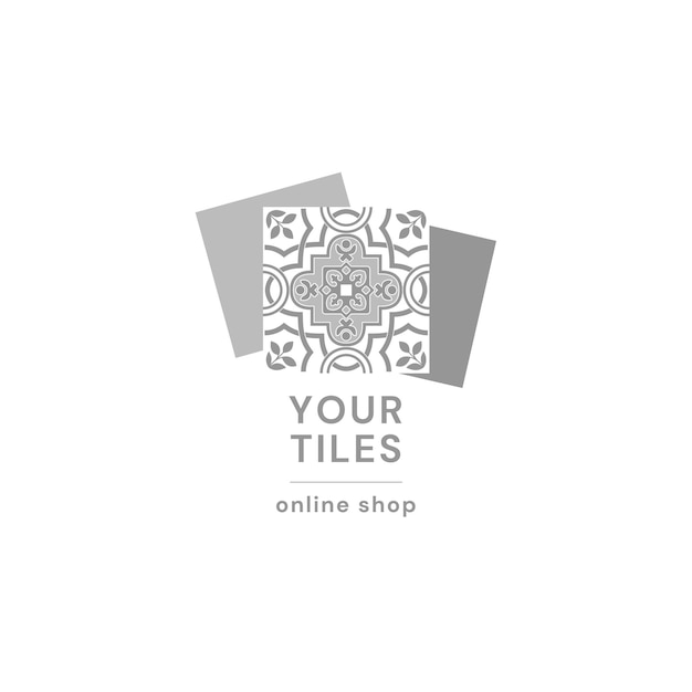 Illustrated Ceramic Tiles Shop Logo Template