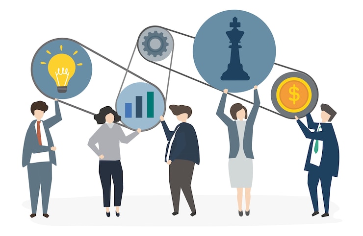 Vector illustrated corporate business people