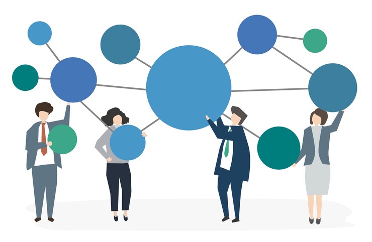 Vector illustrated corporate business people