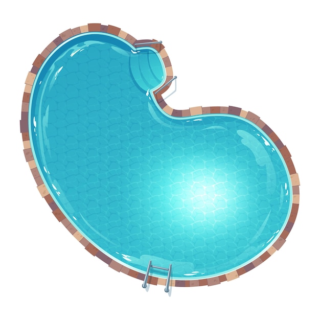 Illustrated creative swimming pool