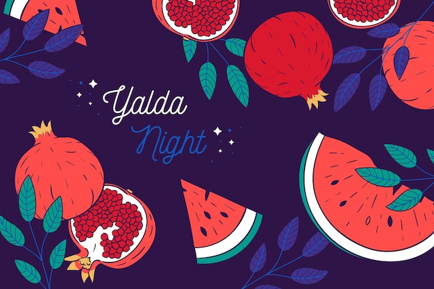 Vector illustrated drawn yalda wallpaper