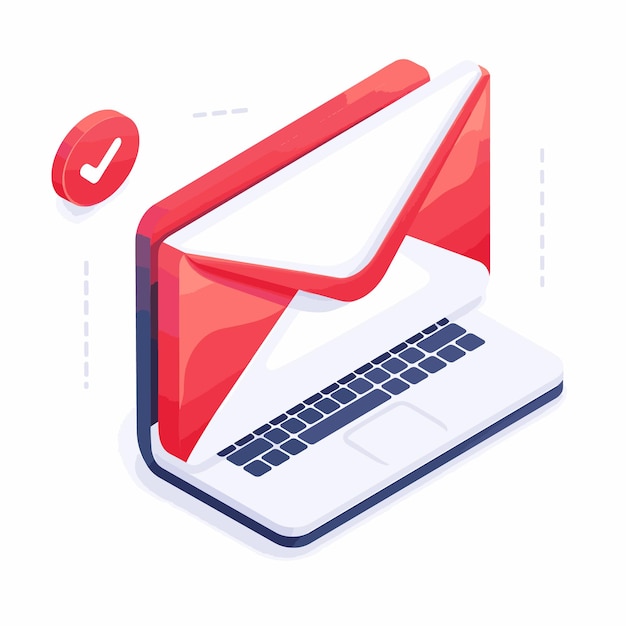 Vector illustrated email notification icon design