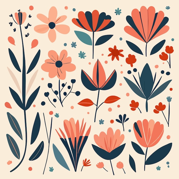 Premium Vector | Illustrated floral collection creative graphics