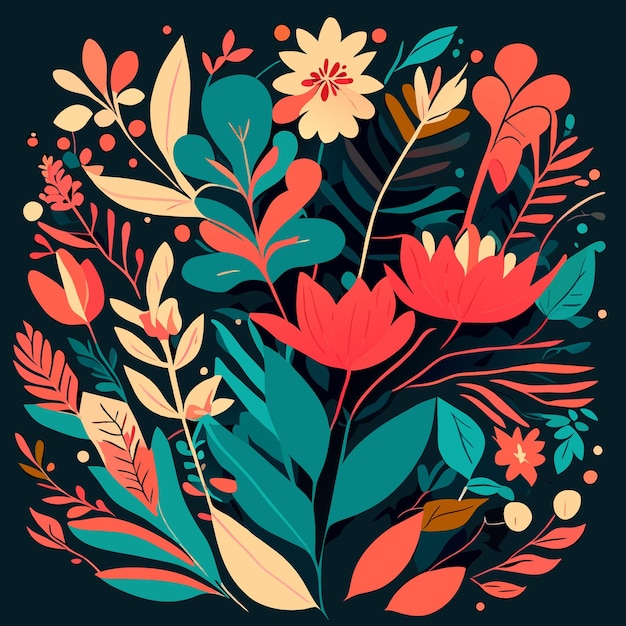 Illustrated flower icons