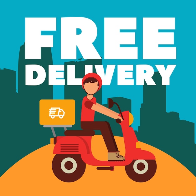 Illustrated free delivery design