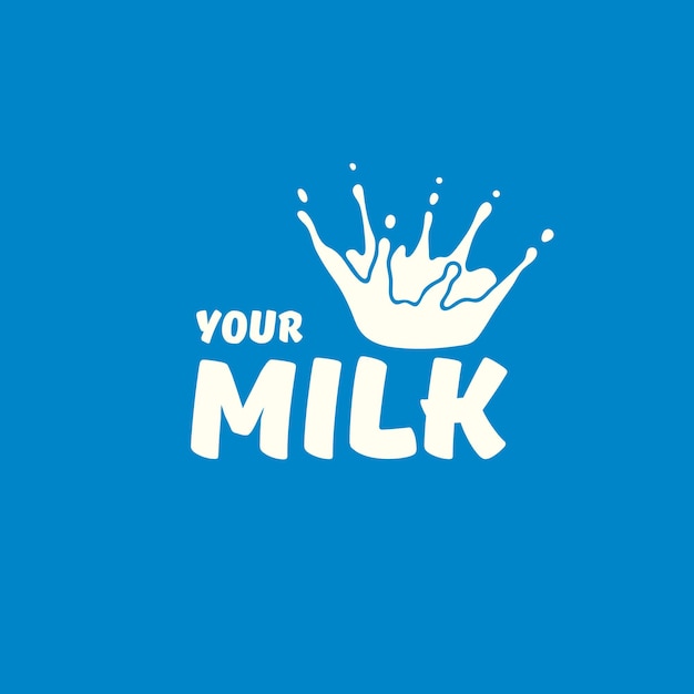 Vector illustrated fresh milk logo template