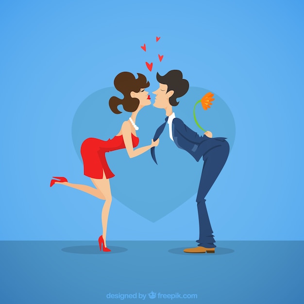 Illustrated funny couple