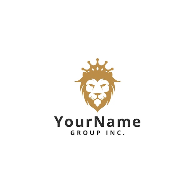 Vector illustrated gold lion logo capital template