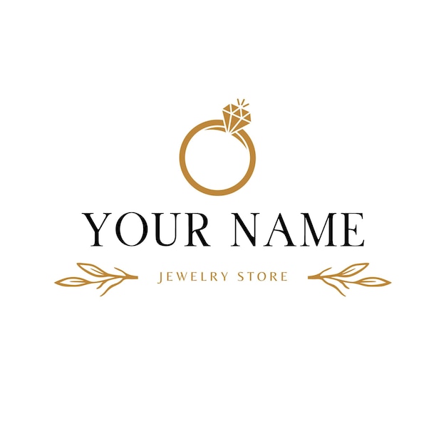 Illustrated jewelry diamond logo template