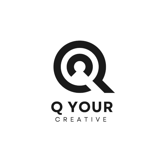 Illustrated Modern Letter Q Logo