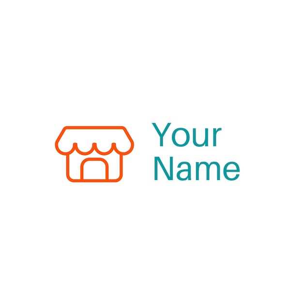 Illustrated orange store logo template