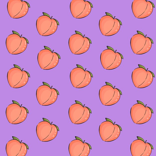 Illustrated peaches background