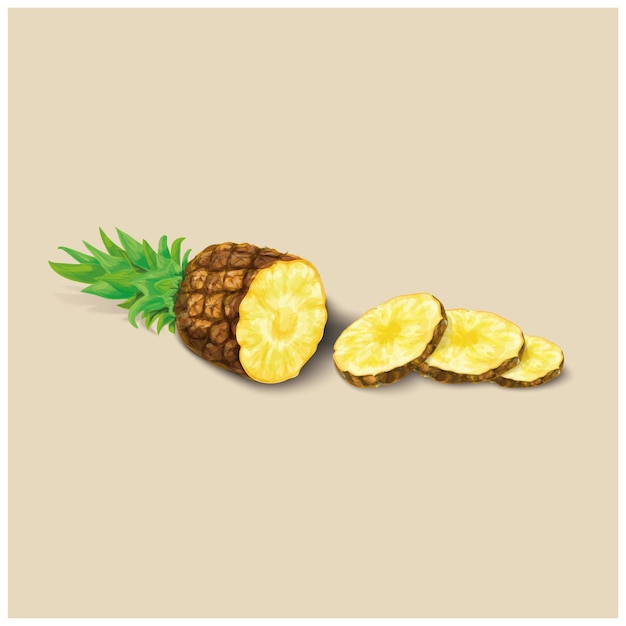 illustrated pineapple cut into slices
