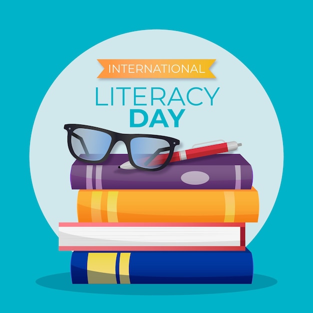 Illustrated realistic international literacy day