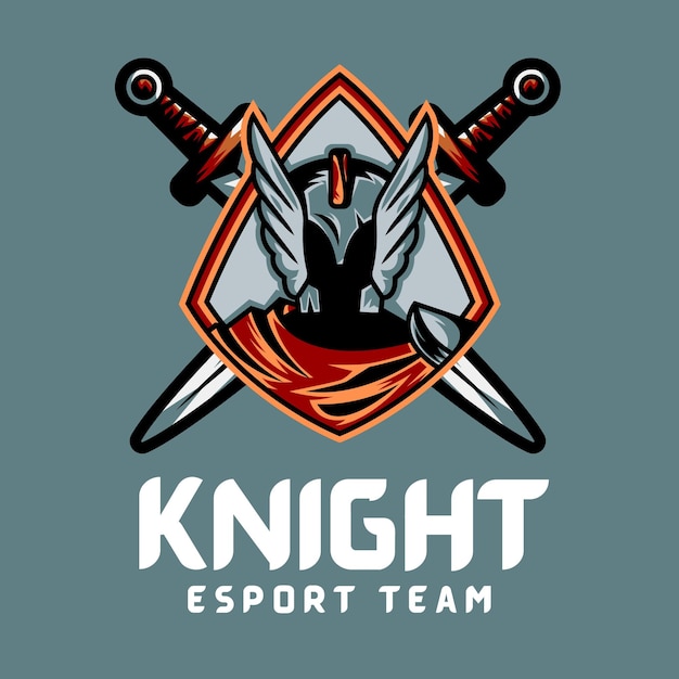 Иллюстрированный шаблон логотипа Simple Knight Gaming