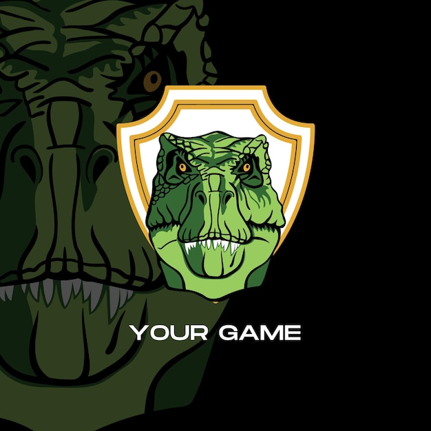図解されたシンプルな亀の顔のゲームのロゴ