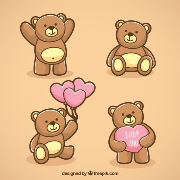 Vector illustrated teddy bears
