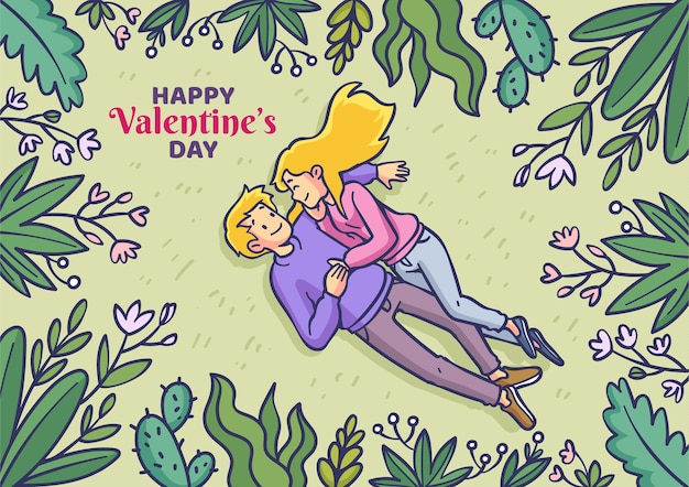 Carta da parati illustrata di san valentino