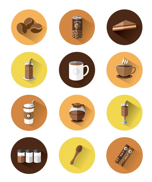 Illustratie 0f iconen set van coffee