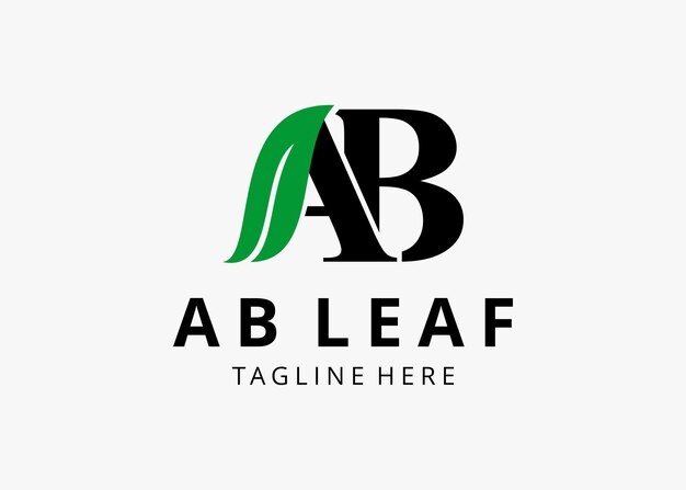 Illustratie AB blad logo ontwerp vector teken