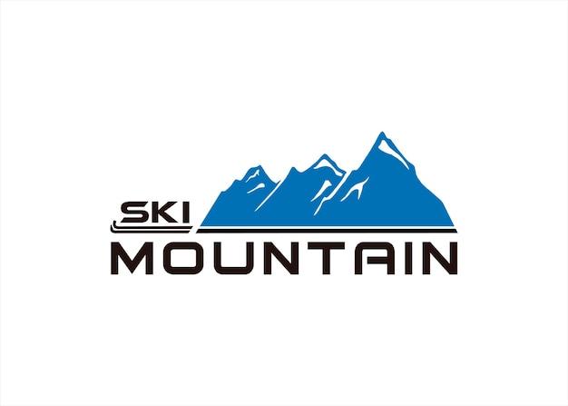 illustratie abstract Berg ski ijs sneeuw Sport logo's ontwerpsjabloon