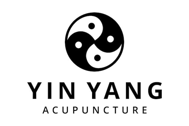 Illustratie abstracte yin yang evenwicht teken logo ontwerpsjabloon