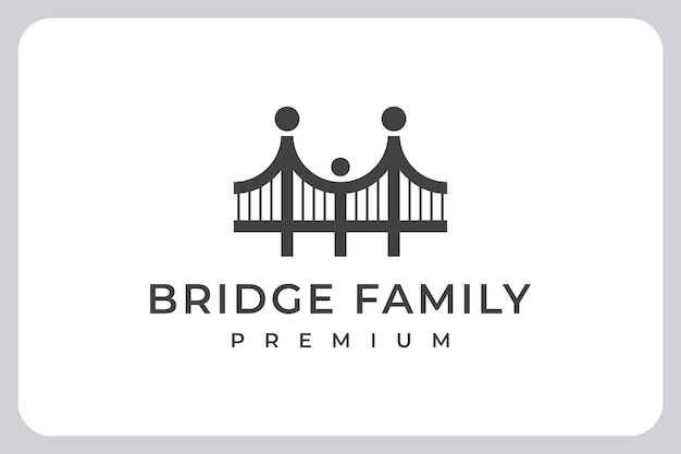 Illustratie brug mensen familie samen menselijke eenheid logo vector icon