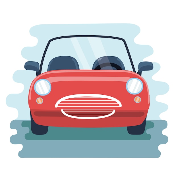 Vector illustratie cabrio rode auto in het vooraanzicht