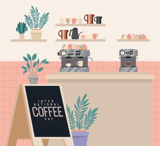 Illustratie coffeeshop